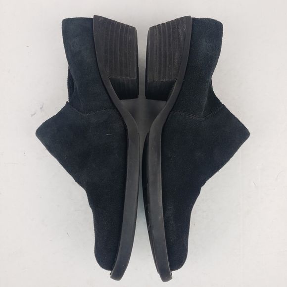 Born Starr Mule Clog Bootie Block Heel Black Suede Womens 6.5 - Picture 8 of 16